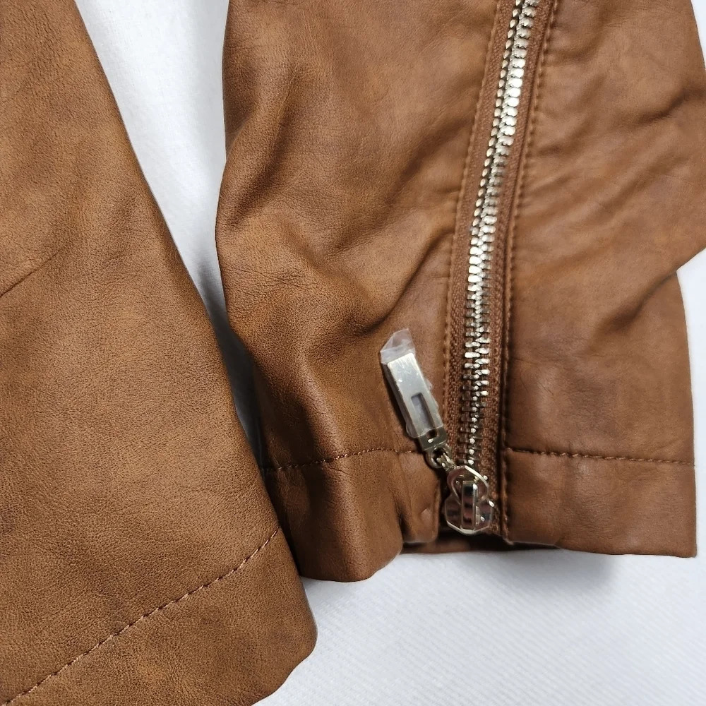 Chico's Faux Brown Leather Jacket - Picture 5 of 7